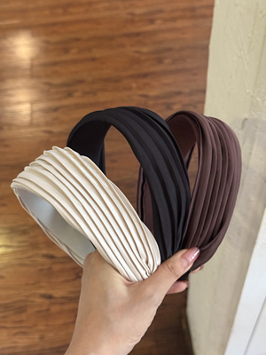 韩国进口绸面秋冬宽边高颅顶发箍