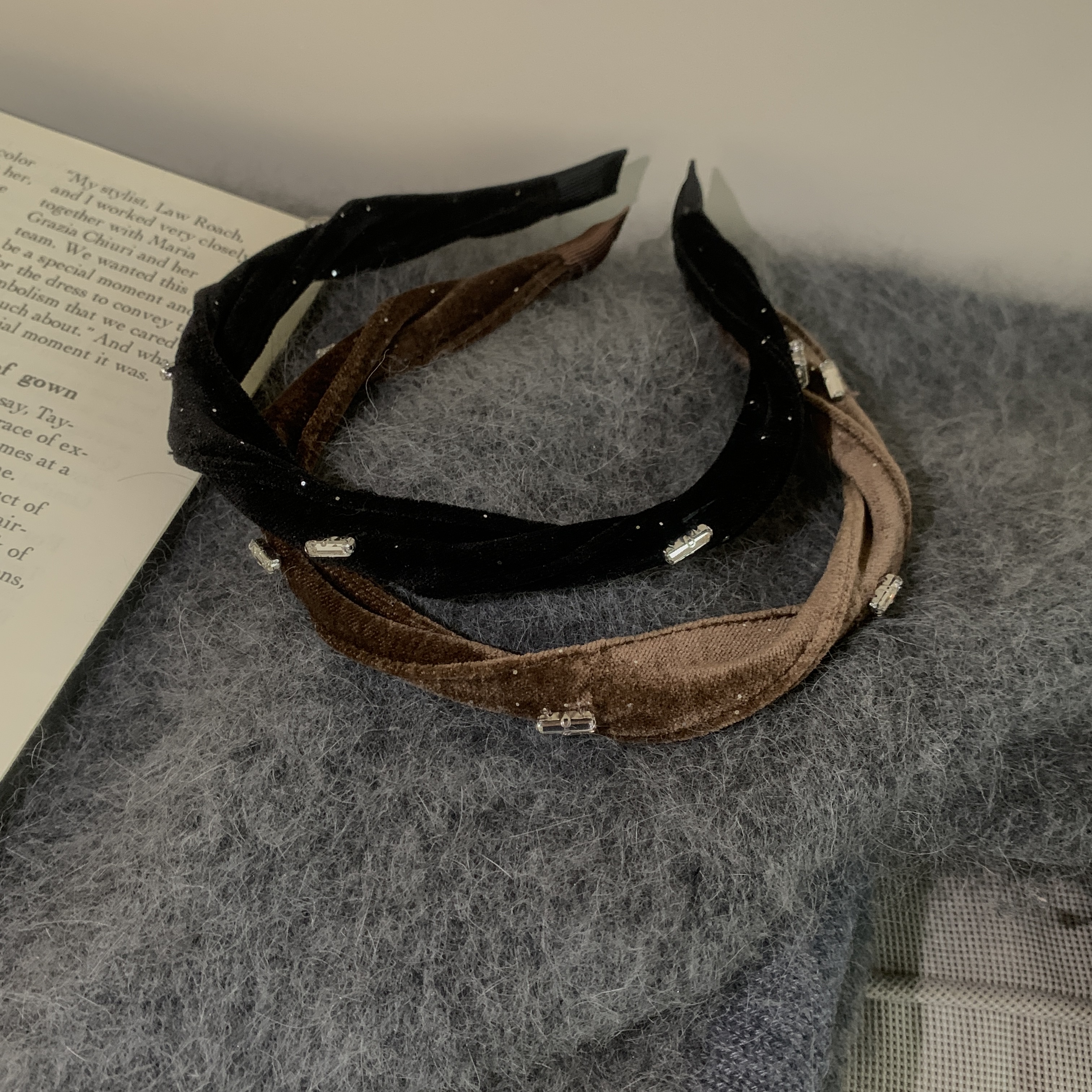 韩国小香丝绒精致发箍2025新款时尚气质发卡细款甜美发饰头箍女