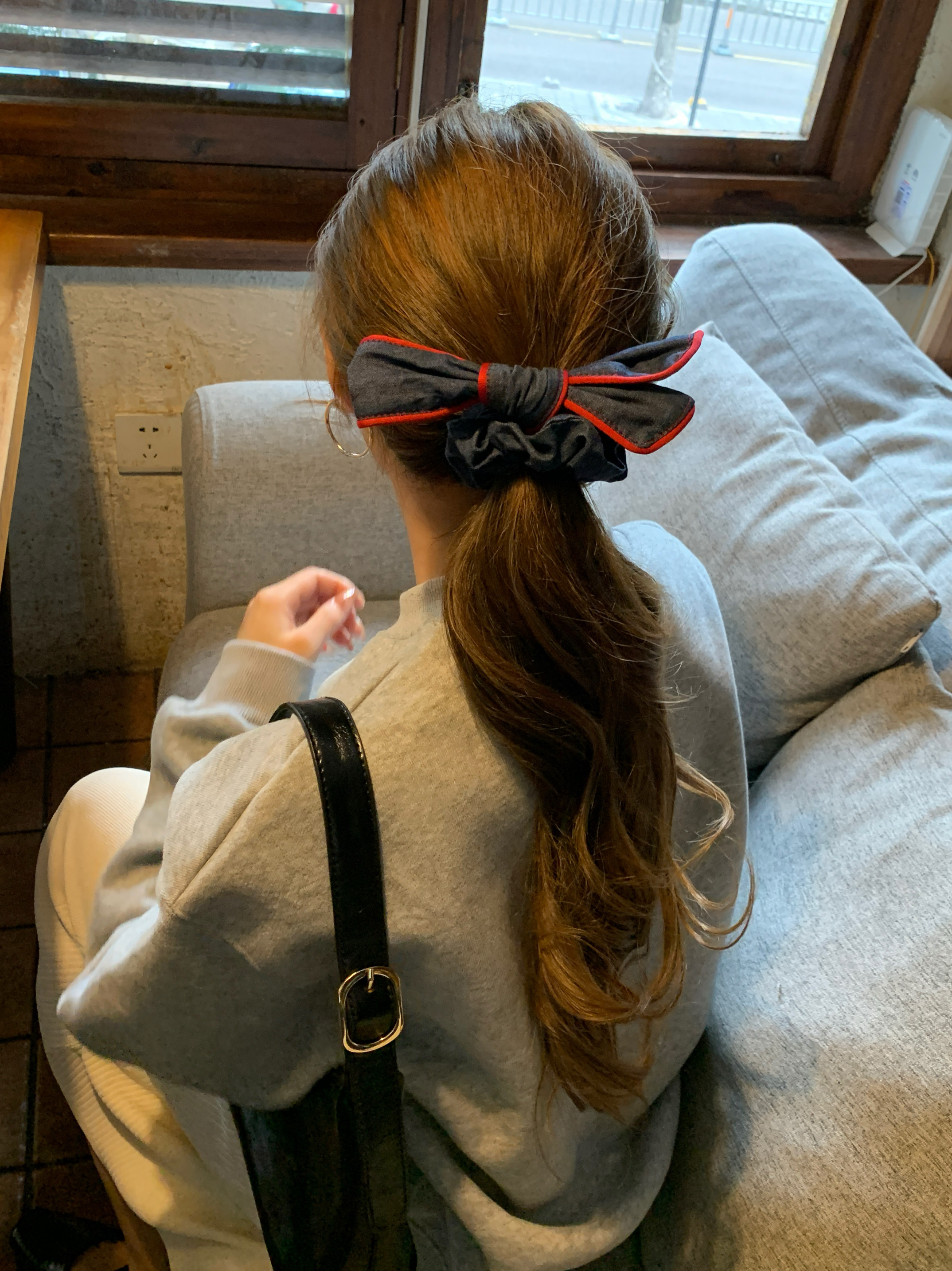 韩国高级感撞色牛仔蓝蝴蝶结发圈2025新款后脑勺低马尾扎发头绳女,饰品/流行首饰/时尚饰品新,发饰,淘宝优惠券,粉丝福利购,淘宝优惠卷