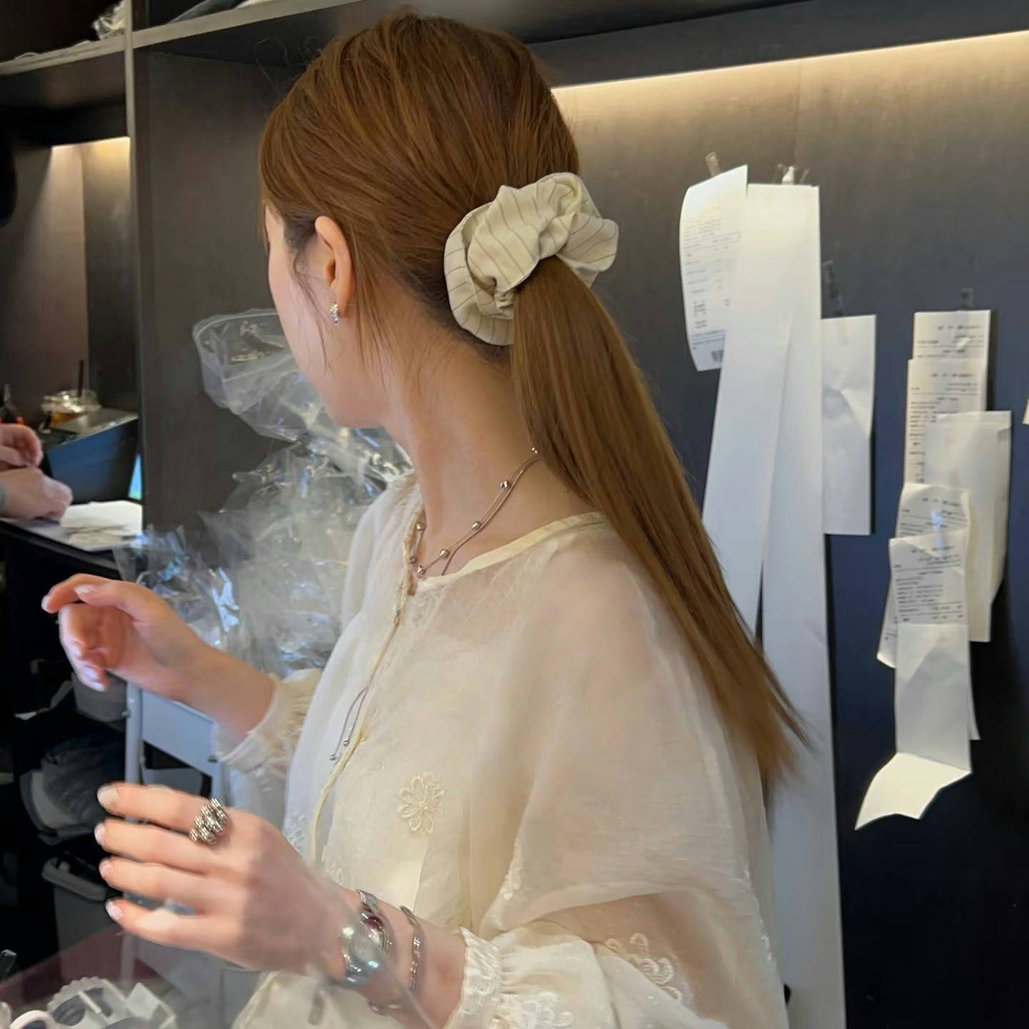 韩国简约条纹大肠发圈2025新款小清新学院风头绳百搭丸子头发饰女,饰品/流行首饰/时尚饰品新,发饰,淘宝优惠券,粉丝福利购,淘宝优惠卷