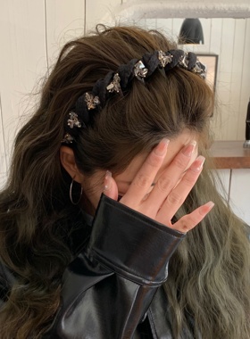 韩国轻奢高颅顶发箍带齿防滑发卡2025新款高级感时尚头箍发饰女