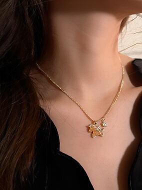 新品减10韩国蝴蝶结项链女2026新款轻奢小众设计感锁骨链颈链