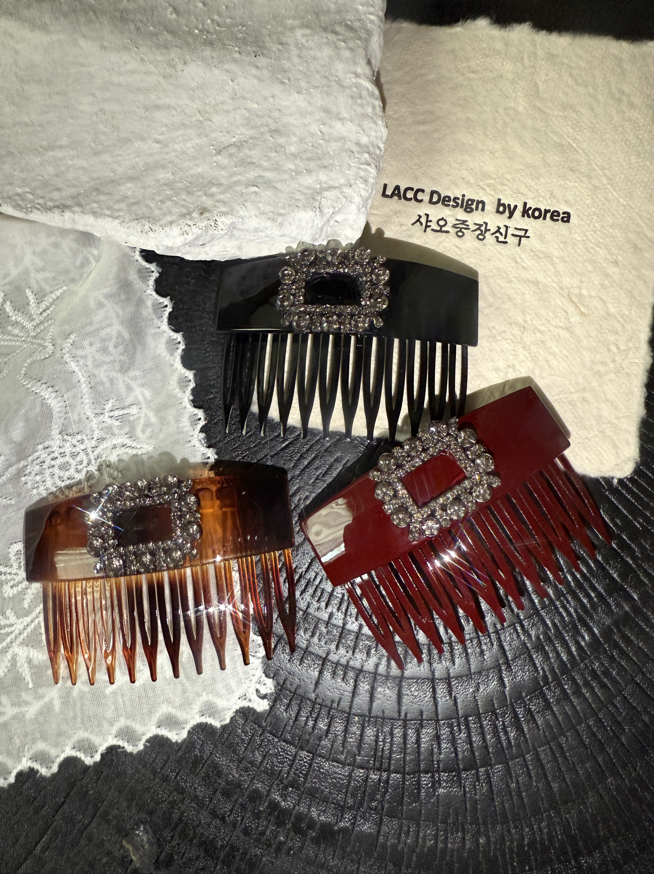 韩国法式复古氛围感方钻倒插梳女2025新款气质后脑勺碎发夹齿梳