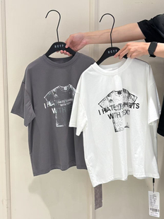 2025夏季新款宽松字母短袖T恤全棉半袖上衣