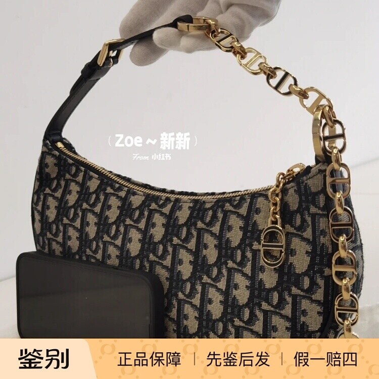 新款奢店代购 2023 Dior/迪奥 CD LOUNGE 限量饺子单肩手袋腋下包