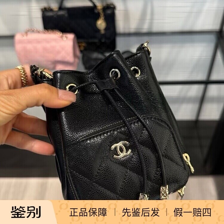 奢店代购 2025b 新款正品 CHANEL/香奈儿 duma牛皮迷你链条水桶包
