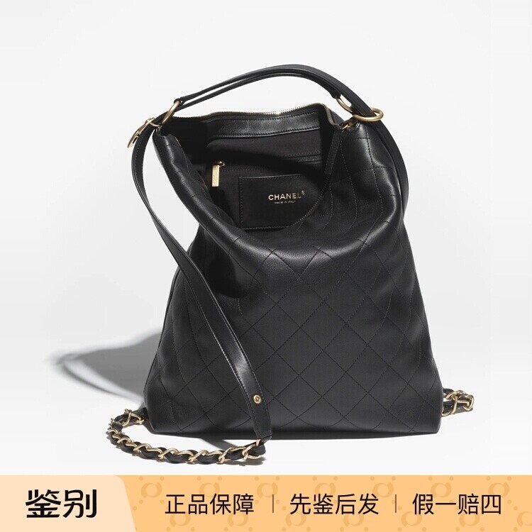奢店代购 2025s 新款Chanel/香奈儿 春夏小牛皮金属大号双肩背包