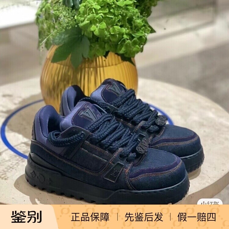 新款奢店代购 2024 LV/路易威登 TRAINER MAXI 牛仔运动鞋 1AD6FX
