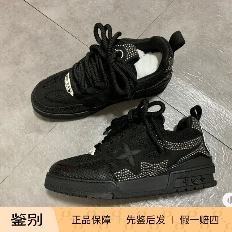 新款奢店代购2024 LV/路易威登 SKATE 镶钻铆钉网面运动鞋 1ACEI3