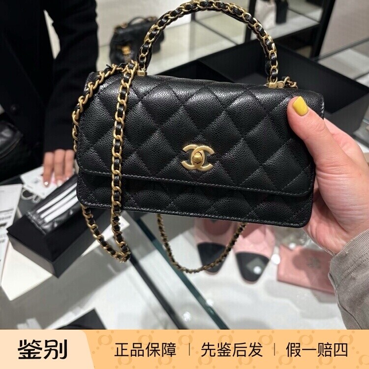 奢店 2025b新款正品 CHANEL/香奈儿 CLUTCH WITH CHAIN手柄风琴包