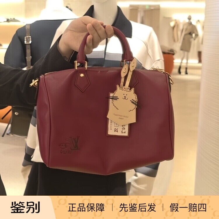 奢店代购 2025新款 LV/路易威登 SPEEDY SOFT 30 猫咪手袋 M25766