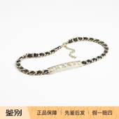 奢店代购 2023正品 CHANEL 新款 香奈儿 羊皮金属镶钻logo腰带腰链