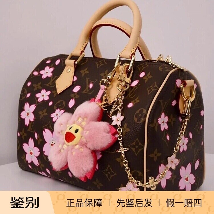 奢店代购 2025新款 LV/路易威登 村上隆樱花SPEEDY25 手袋 M14174