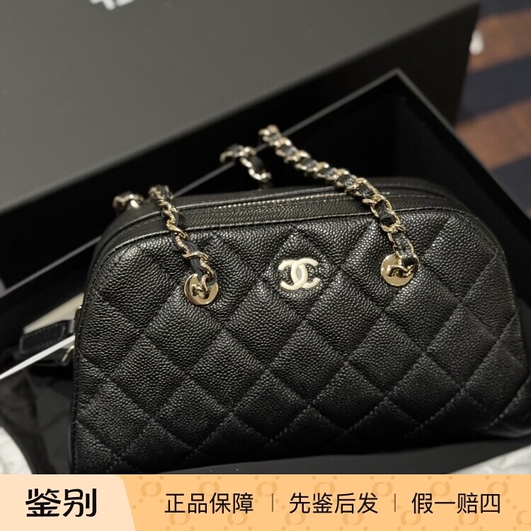 奢店代购 2026p 新款正品 CHANEL/香奈儿 小牛皮保龄球单肩手袋