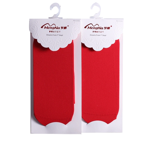 梦娜本命年50D结婚短丝袜红袜子女喜庆天鹅绒短筒春秋大红色女袜