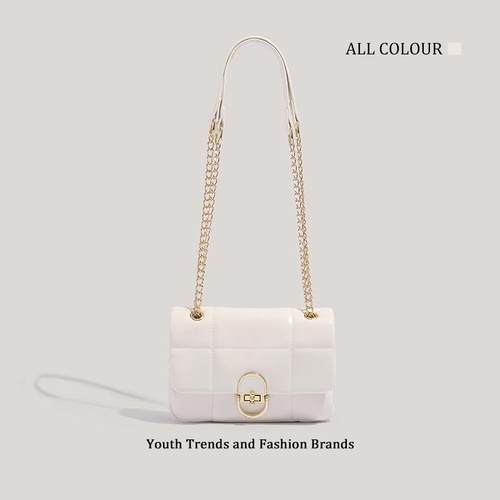 包包2025新款白色链条小方包时尚百搭腋下包小众斜挎包质感单肩包