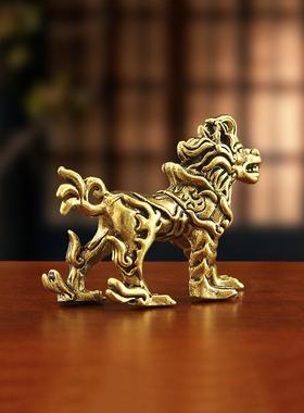 狴犴黄铜龙九子摆件创意大号实心龙生九子办公室狴犴工艺礼品摆饰