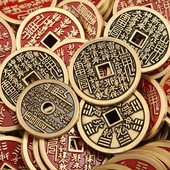 黄铜加厚山鬼花钱八卦手链手串仿古钱币收藏仿古铜钱男挂件吊坠链