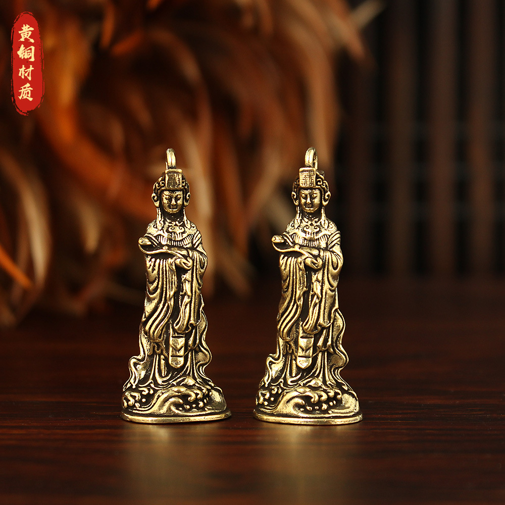 新款创意妈祖黄铜挂件钥匙扣