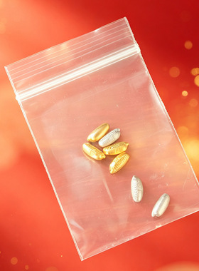 合金金银色七粒米财库葫芦礼袋