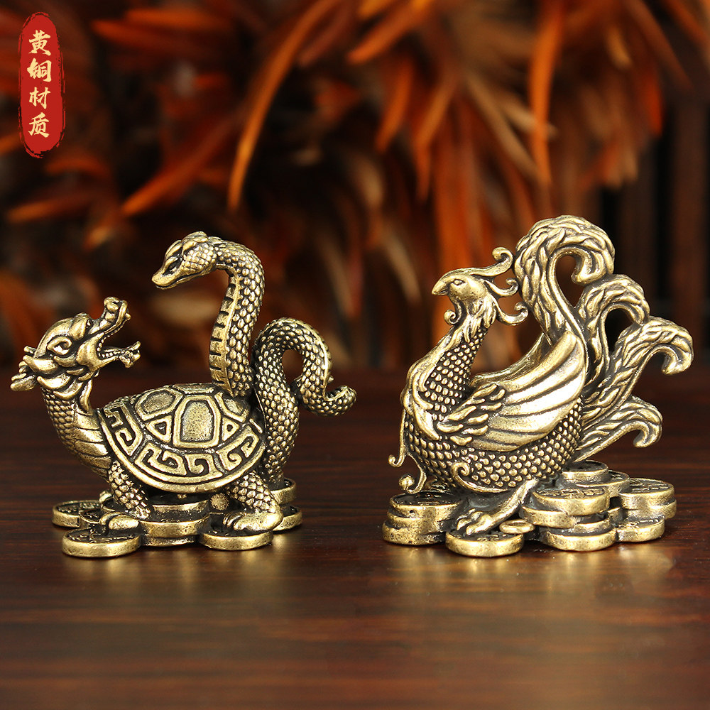 新款四大神兽摆件黄铜青龙白虎朱雀玄武客厅办公室茶桌工艺品装饰,家居饰品,装饰摆件,淘宝优惠券,粉丝福利购,淘宝优惠卷