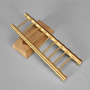 黄铜竹梯步步高升新居入宅开业客厅小梯子摆件乔迁之喜装饰品批发