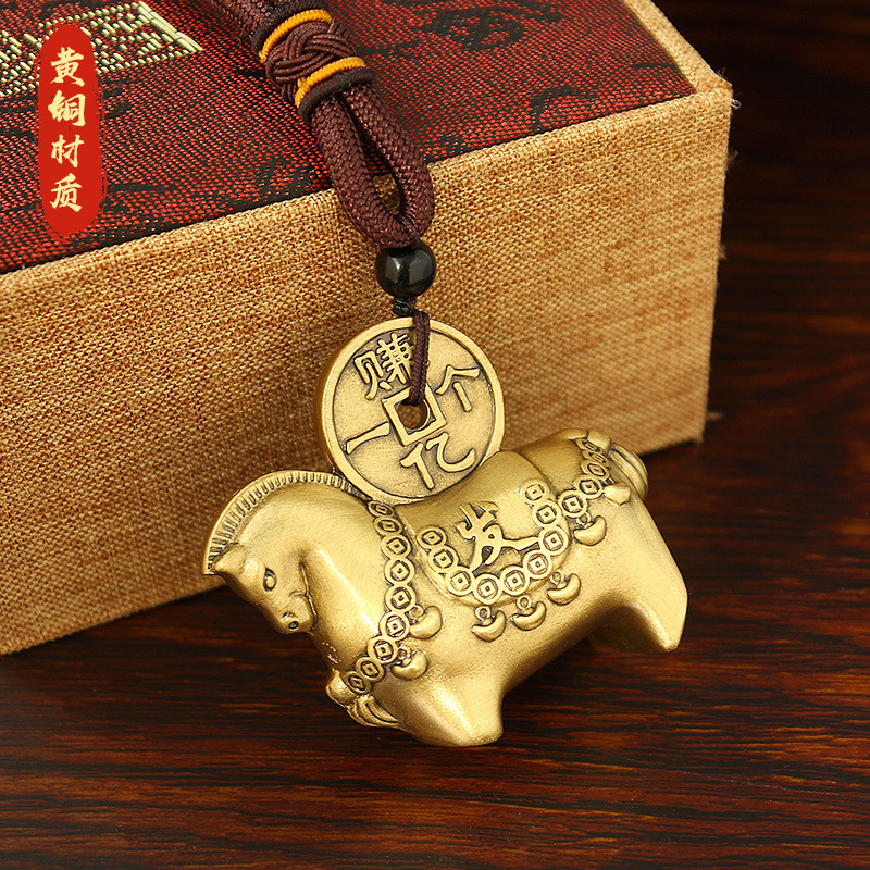 新款黄铜马上发财赚一亿国风