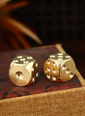 黄铜实心骰子15mm酒吧KTV