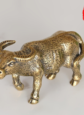 铜实心大水牛复古铜器桌面摆件