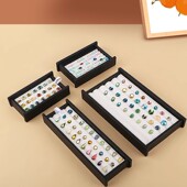 珠宝收纳盒宝石盒子pu带盖可拆卸戒面裸石彩宝盒钻石裸钻展示托盘
