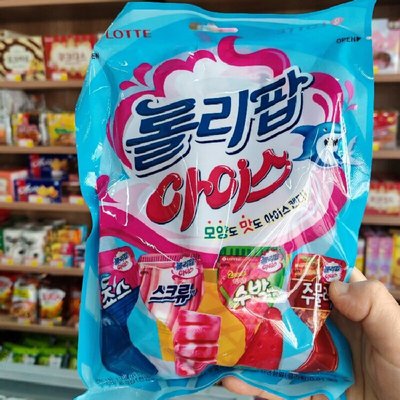 韩国乐天洛丽波什锦棒棒糖132g*2袋可爱六一儿童糖果进口小零食品