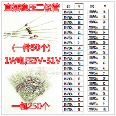 直插稳压二极管1N4755A