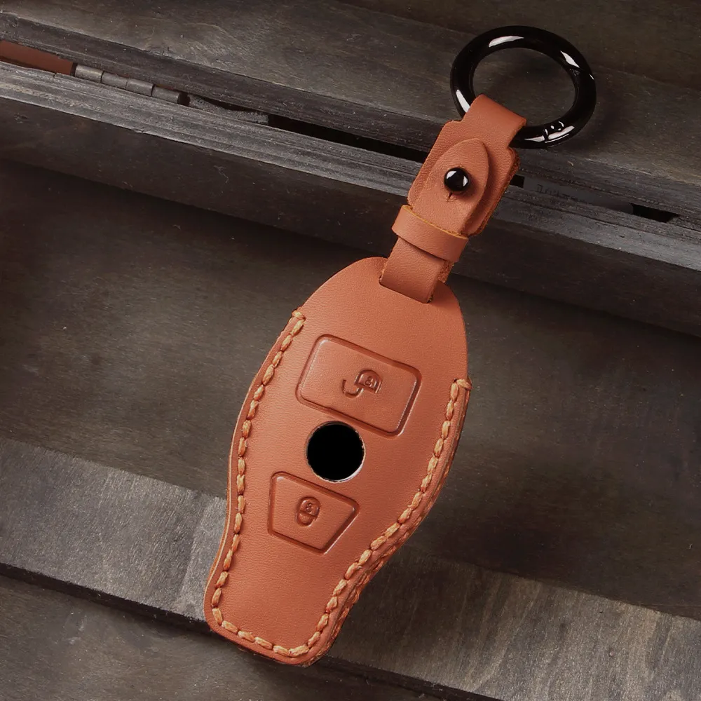适用于奔驰GLK钥匙套E级C级C200CR350老款GLE级GLC头层牛皮钥匙包