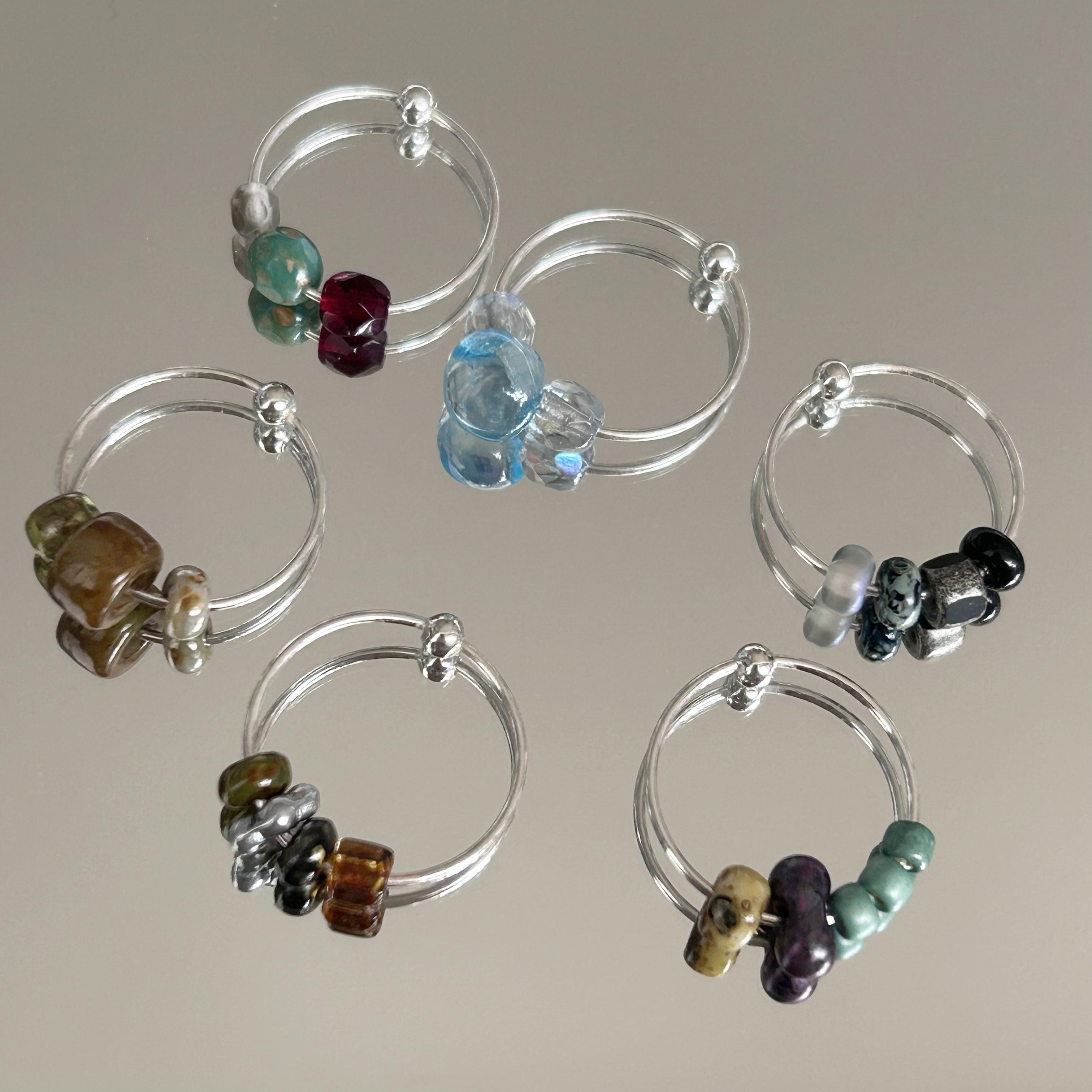 原创设计极简VINTAGE小众清冷捷克珠纯银养耳925防过敏耳圈耳环