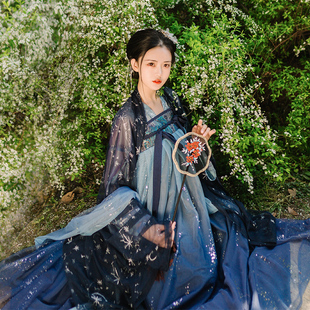 白菜星語星愿原創(chuàng)漢服齊胸襦裙?jié)h元 關(guān)店清倉 特價 素星空裙古風(fēng)