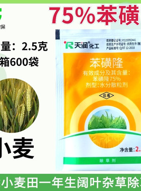 75%苯磺隆小麦苗后专用除草剂防除一年生阔叶杂草播娘篙荠菜繁缕