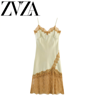 ZA 夏季新款 ZV女装 欧美风 时尚款蕾丝内衣风连衣裙 2678048 982