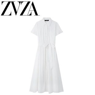 ZA 夏季新款 ZV女装 欧美风 时尚百搭简约镂空刺绣连衣裙 7977112