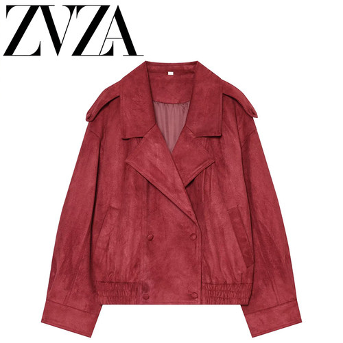 ZA 夏季新款 ZV女装 欧美风 时尚款绒面质感绊带夹克外套 4341783