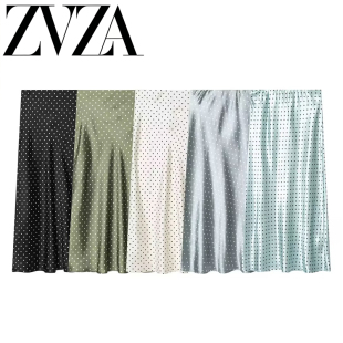 ZA 夏季新款 ZV女装 欧美风 时尚百搭简约设计迷笛半身裙8338537