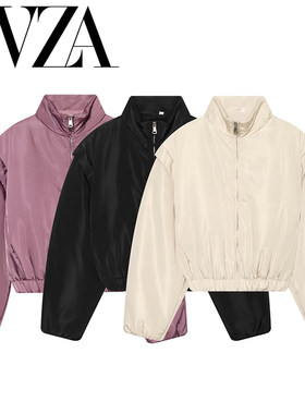 ZA 夏季新款 ZV女装 欧美风 时尚 百搭 简约休闲廓形肩部棉服外套