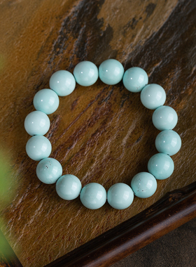 【青萍】绿松石12mm单圈手串天然绿松文玩高端大气珠宝收藏级