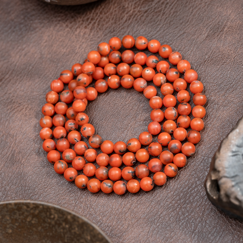 【老李精选】保山南红包浆料7mm*108颗多圈手串圆珠素串