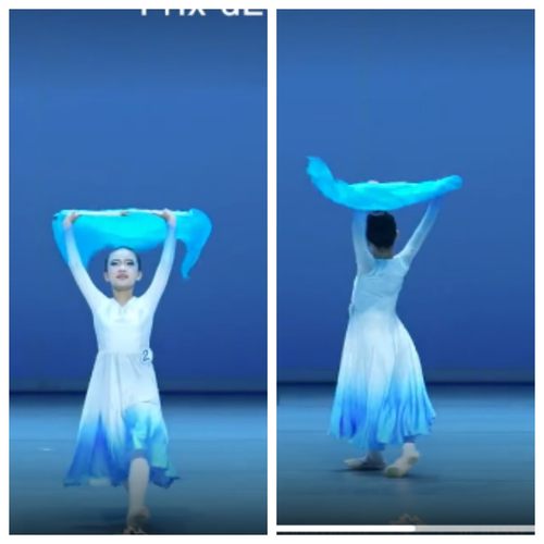 现代舞大摆裙演出服渐变