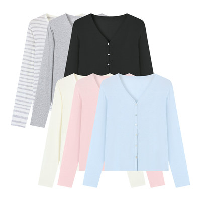 小个子薄款长袖防晒针织开衫上衣女早春休闲chic修身显瘦百搭外套