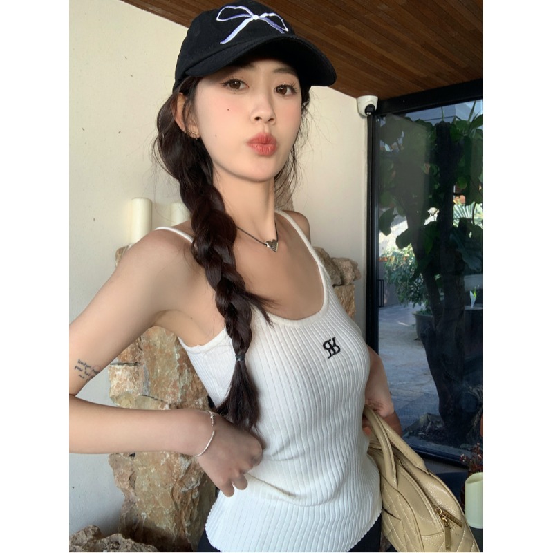 韩版辣妹风针织修身显瘦吊带背心