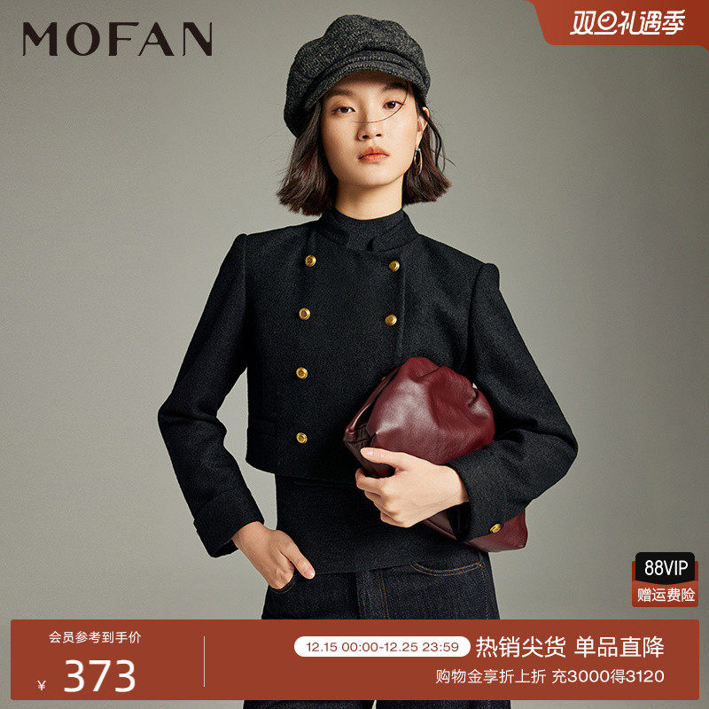 MOFAN摩凡冬新款黑色短外套
