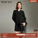黑色新中式 立领盘扣短外套女MOFAN摩凡2025冬新款 气质粗花呢上衣