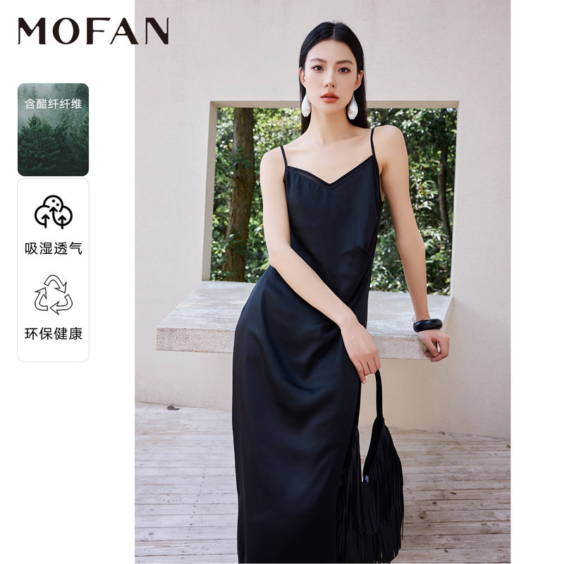 MOFAN摩凡夏新款醋纤A字连衣裙图片