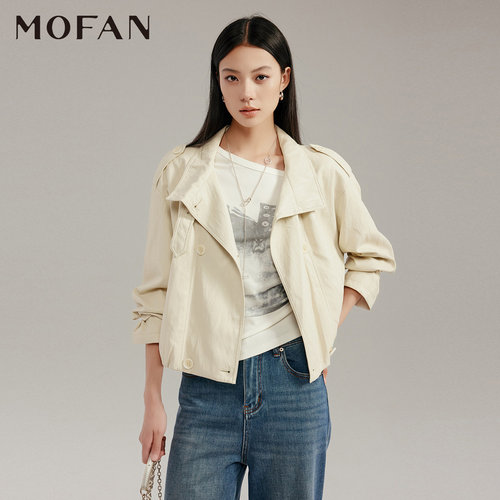 MOFAN摩凡秋新款慕斯米短外套
